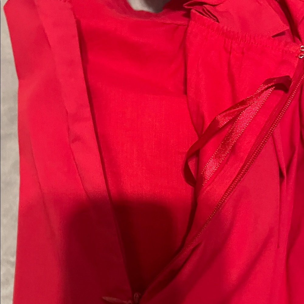 Chic Red Ruffle Mini Dress - Picture 11 of 11